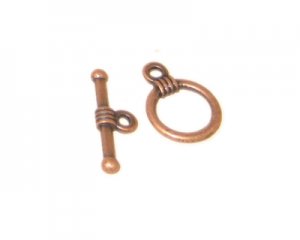 12 x 10mm Copper Toggle Clasp - 4 clasps