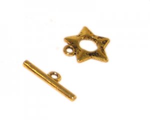 16 x 14mm Antique Gold Toggle Clasp - 2 clasps