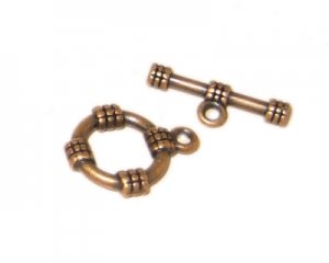 14 x 12mm Copper Toggle Clasp - 2 clasps