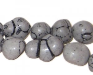 10 - 20mm Dyed Light Gray Turquoise Nuggets, approx. 26 beads