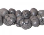 10 - 20mm Dyed Dark Gray Turquoise Nuggets, approx. 26 beads 10 - 20mm Dyed Dark Gray Turquoise Nuggets, approx. 26 beads