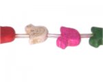 18 x 28mm Color Dyed Turquoise Duck Charm, 16" string 18 x 28mm Color Dyed Turquoise Duck Charm, 16" string