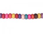 6 x 10mm Color Dyed Turquoise Rondelle Charm, 16" string 6 x 10mm Color Dyed Turquoise Rondelle Charm, 16" string