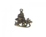 22 x 28mm Bronze Sleigh and Tree Metal Pendant 22 x 28mm Bronze Sleigh and Tree Metal Pendant