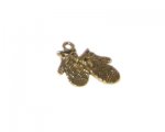 16mm Gold Winter Mittens Metal Charm - 3 Charms