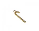10 x 26mm Gold Candy Cane Metal Charm - 3 charms 10 x 26mm Gold Candy Cane Metal Charm - 3 charms