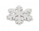 36mm White Wood Snowflake, 4 ornaments 36mm White Wood Snowflake, 4 ornaments