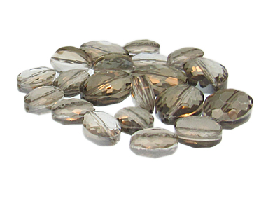 Approx. 1oz. x 12-16mm Silver Faceted Oval Glass Bead