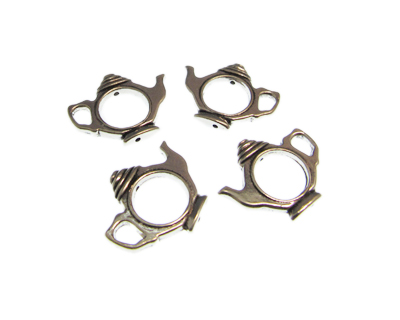 (image for) 24 x 18mm Teapot Silver Metal Bead Frame, 4 frames