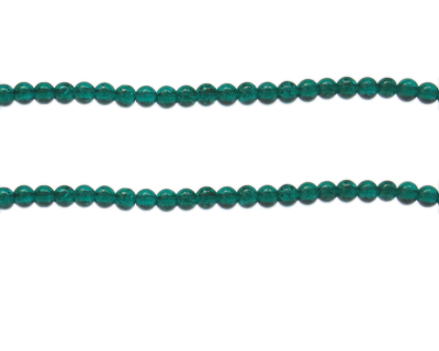 4mm Emerald Crackle Glass Bead, approx. 105 beads