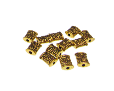 (image for) 8 x 6mm Gold Metal Rectangle Spacer Bead, approx. 12 beads