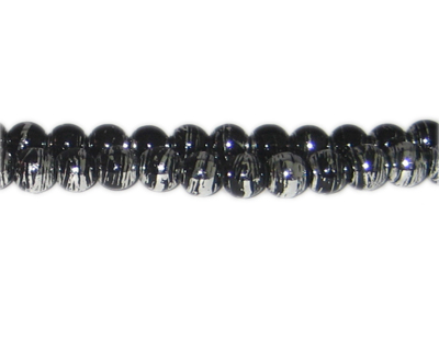 (image for) 8mm Black Thunder Abstract Glass Bead, approx. 35 beads - Click Image to Close