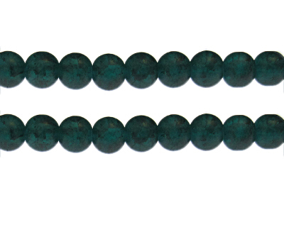 10mm Green Crackle Frosted Glass Bead, approx. 17 beads