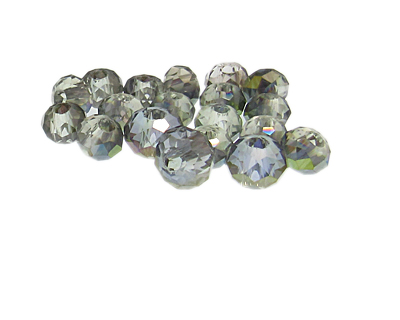 Approx. 1oz. x 8-10mm Silver Faceted Rondelle Glass Bead Approx. 1oz. x 8-10mm Silver Faceted Rondelle Glass Bead