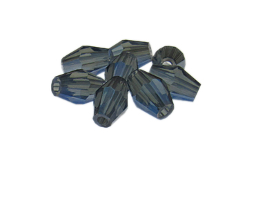 14 x 8mm Blue Faceted Bicone Glass Bead, 8 beads