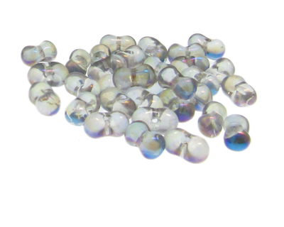 Approx. 1.2oz. x 10x6mm Silver Luster Glass Peanut Beads