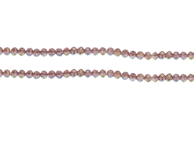 4 x 3mm Dark Plum AB Finish Faceted Rondelle Bead, 8" string