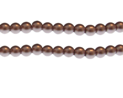 8mm Copper Glass Pearl Bead, approx. 54 beads