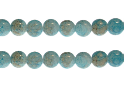 (image for) 12mm Blue/Gray Duo-Style Glass Bead, approx. 14 beads - Click Image to Close