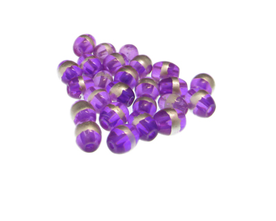 (image for) Approx. 1oz. x 8x6mm Purple Oval Glass Bead w/Silver Line - Click Image to Close