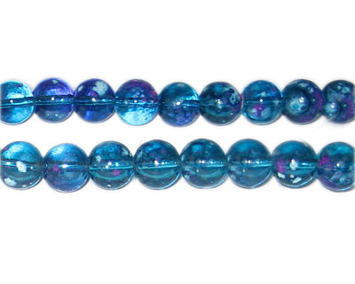 (image for) 10mm Turquoise Blossom Spray Glass Bead, approx. 16 beads