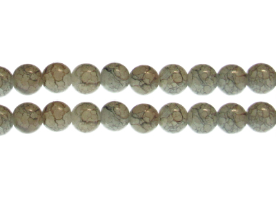 10mm Black/Brown Duo-Style Glass Bead, approx. 17 beads