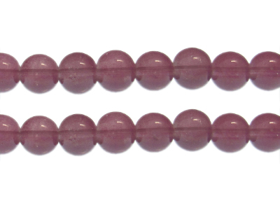 (image for) 12mm Eggplant Jade-Style Glass Bead, approx. 18 beads - Click Image to Close