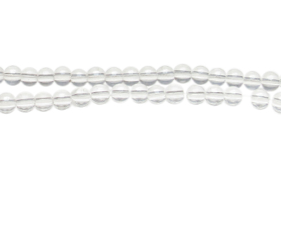 6mm Clear Pressed Glass Bead, 14" string