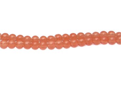 6mm Pale Orange Jade-Style Glass Bead, approx. 77 beads
