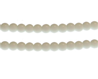 8mm White Solid Color Glass Bead, approx. 59 beads