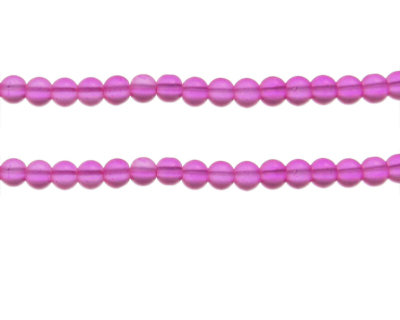 6mm Magenta Sea/Beach-Style Glass Bead, approx. 41 beads