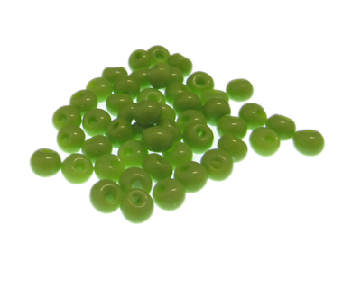 (image for) Approx. 1oz. x 6mm Apple Green Pebble Glass Beads - Click Image to Close