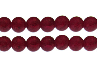 12mm Pomegranate Crackle Frosted Glass Bead, approx. 14 beads