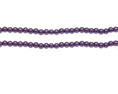 4mm Dark Purple Glass Pearl Bead, approx. 113 beads