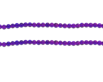 4mm Deep Purple Crackle Glass Bead, approx. 105 beads