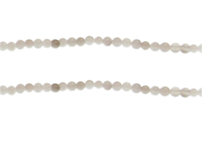 4mm White/Gray Gemstone Bead, approx. 43 beads