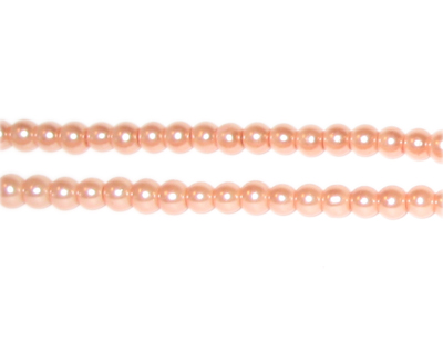 4mm Apricot Glass Pearl Bead, approx. 113 beads