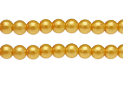 10mm Yellow Glass Pearl Bead, approx. 22 beads