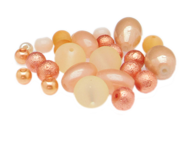 Approx.1.5oz. All's Peachy! Glass Bead Designer Mix