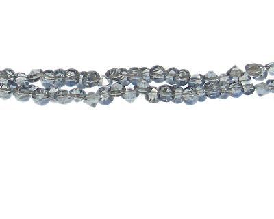 (image for) 6 x 4mm Silver Glass Bead, 14" string - Click Image to Close