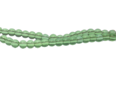 6mm Pale Green Pressed Glass Bead, 13" string