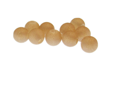 10mm Soft Peach Druzy-Style Glass Bead, 10 beads, large hole