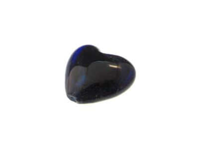 28mm Blue Foil Heart Lampwork Glass Bead, 2 beads 28mm Blue Foil Heart Lampwork Glass Bead, 2 beads