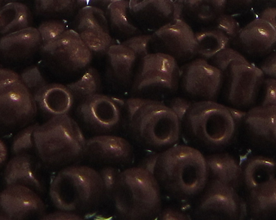 (image for) 6/0 Dark Brown Opaque Glass Seed Beads, 1oz. bag