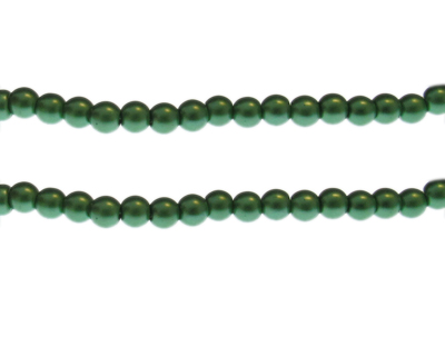 6mm Emerald Glass Pearl Bead, approx. 68 beads