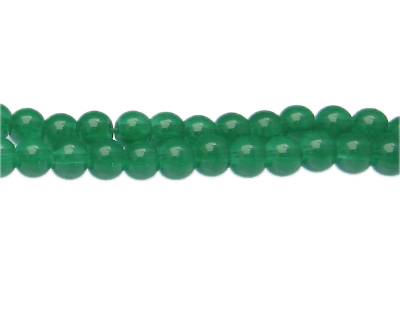 8mm Jade Green Jade-Style Glass Bead, approx. 55 beads