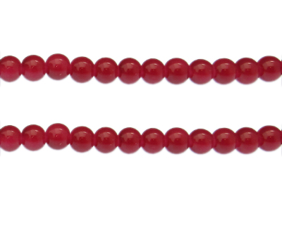 8mm Raspberry Jade-Style Glass Bead, approx. 54 beads