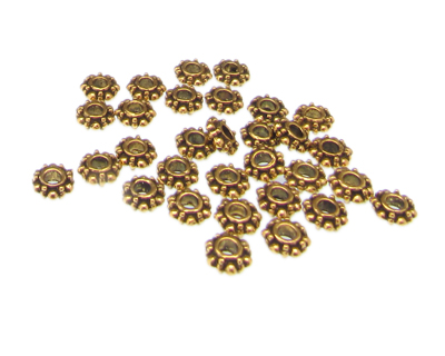 8mm Metal Gold Spacer Bead, approx. 30 beads