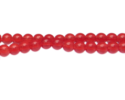 8mm Rich Blush Jade-Style Glass Bead, approx. 55 beads