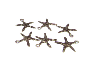 (image for) 18mm Starfish Silver Metal Charm, 6 charms - Click Image to Close